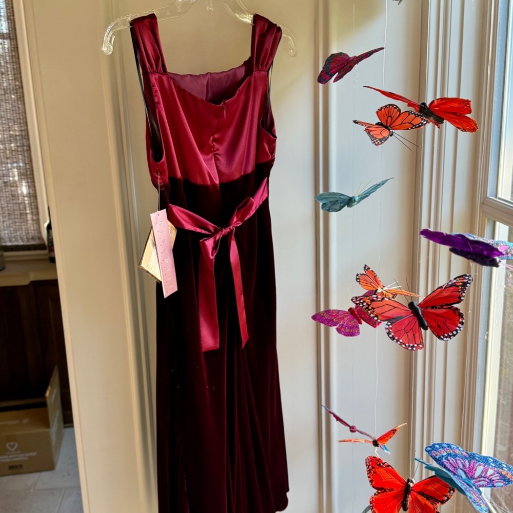 NWT Biscotti Girls Gorgeous Burgundy Velvet Holiday Party Dress - Picture 10 of 10